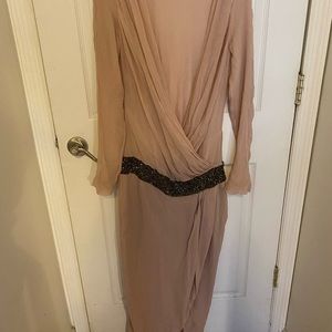*NWOT*100% genuine silk blush pink evening dress